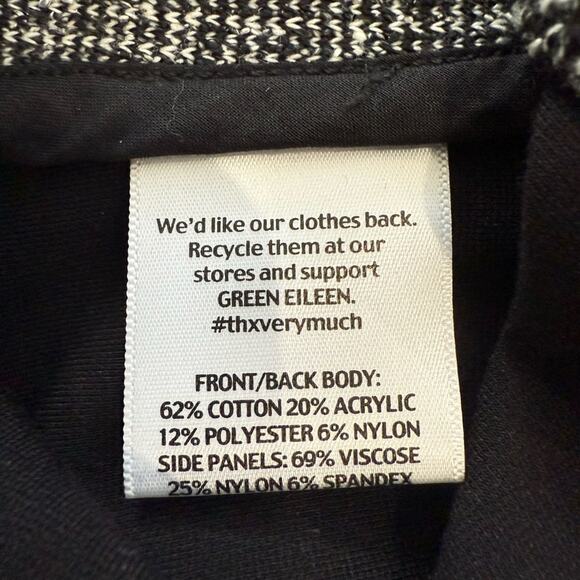 Eileen Fisher Black Tweed Zip Up Jacket With Ponte Knit Side Panels Size XL - Picture 11 of 14